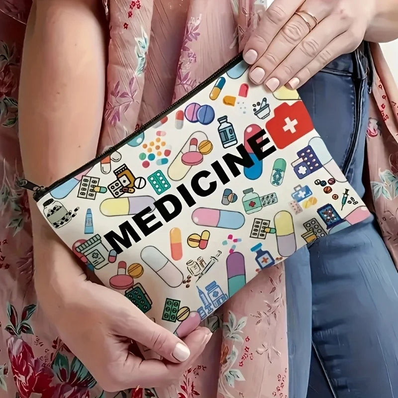 Medicine-Themed Foldable Cosmetic Travel Bag | Makeup Organizer Cosmetic Travel Bag SPOT