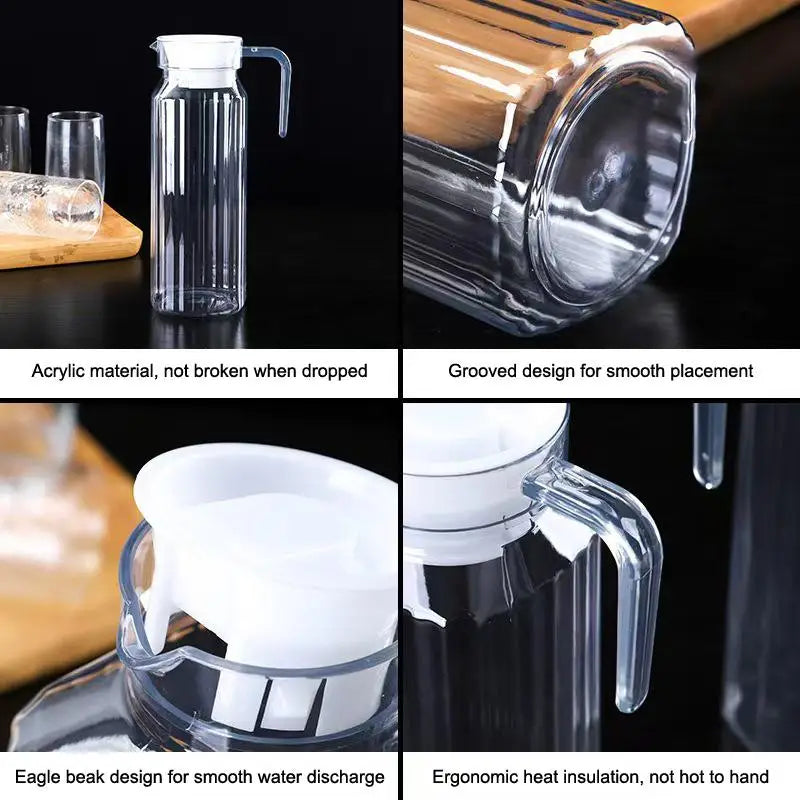 Clear Plastic Juice Pitcher – Fridge & Kitchen Drink Jug Kitchen Pitcher Jug SPOT