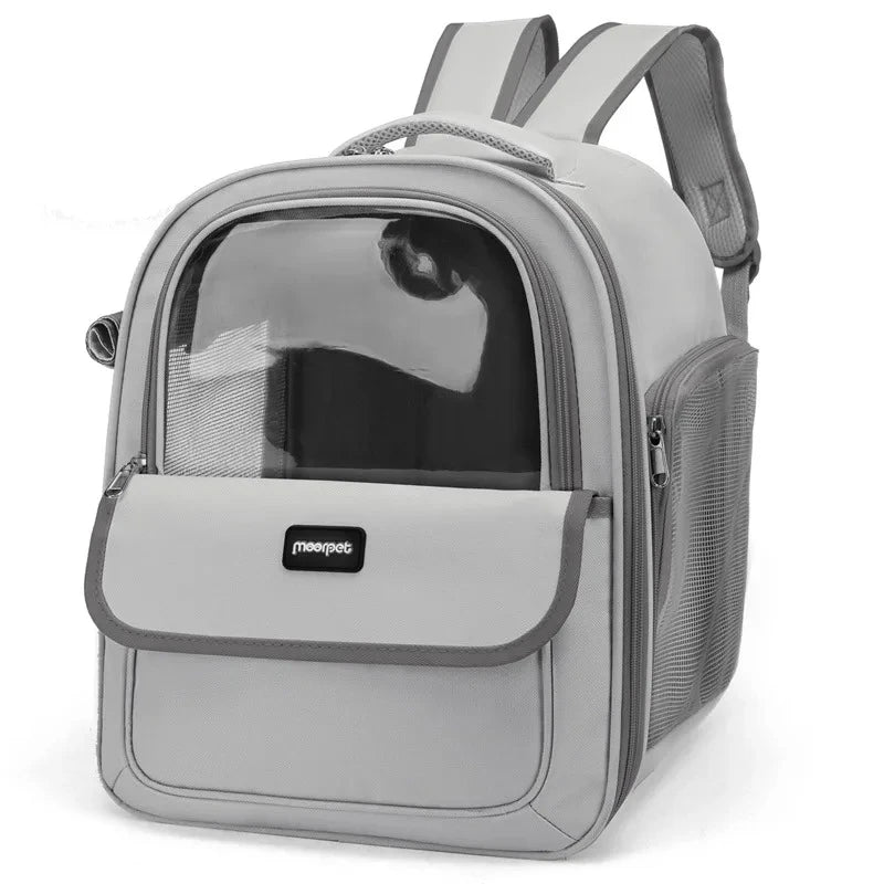 Pet Carrier Backpack – Breathable Mesh for Dogs & Cats Travel Pet Carrier Backpack SPOT Gray