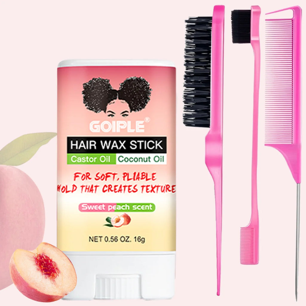 GOIPLE Hair Wax Stick – Anti-Frizz Flyaway Control Pomade Hair Wax Pomade SPOT 16g-peach-4pcs