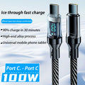 PD 100W USB-C Fast Charging Cable with LED Display – 1m & 2m USB Charging Cable SPOT 100W C-C cable2 1m