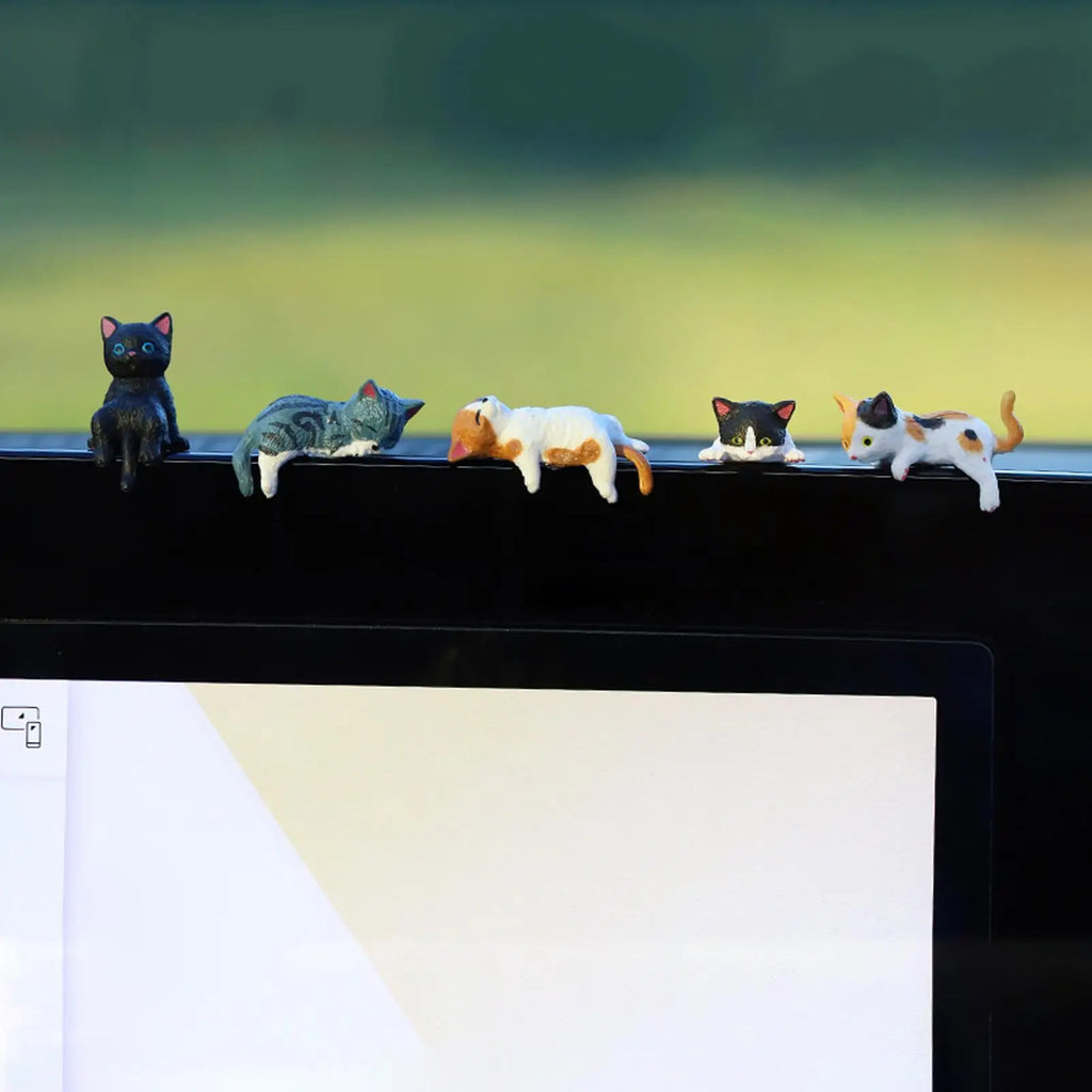 12-Piece Mini Sleeping Cat Figurines – Cute Kitten Decor Set Cat Figurine Set SPOT