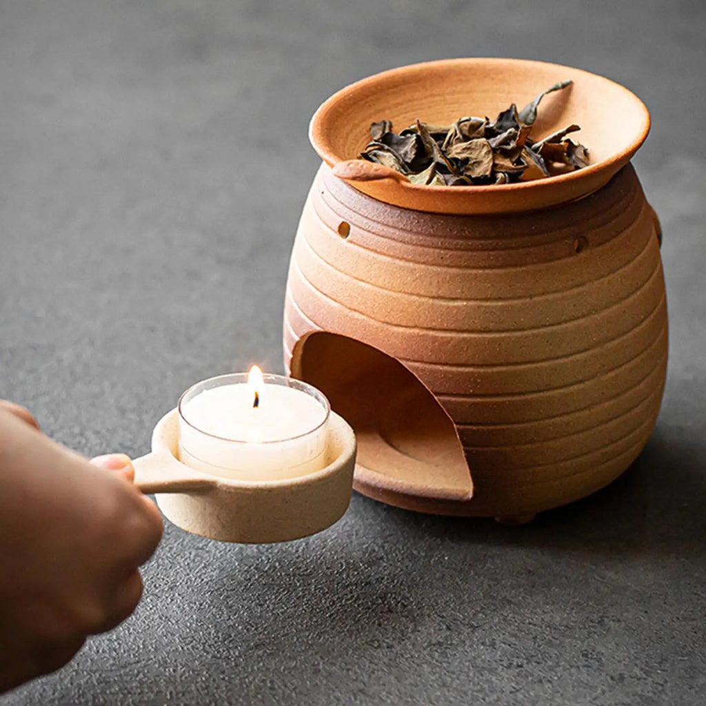 Ceramic Teapot Warmer Candle Heater – Kitten Design + 8 Candles Teapot Warmer SPOT