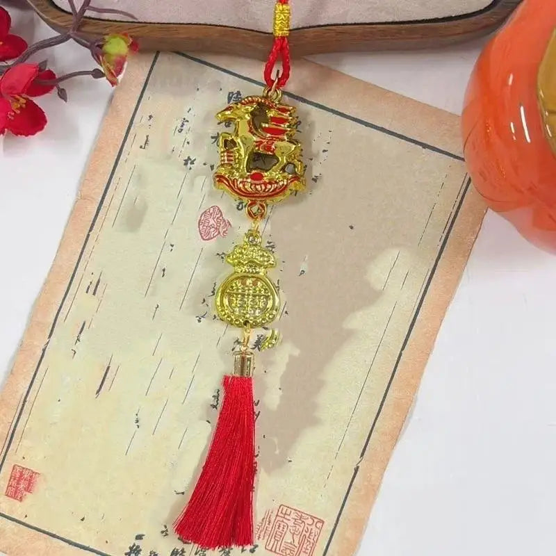 2027 Goat Year Chinese New Year Hanging Ornament | Gold & Red Festive Hanging Ornament SPOT