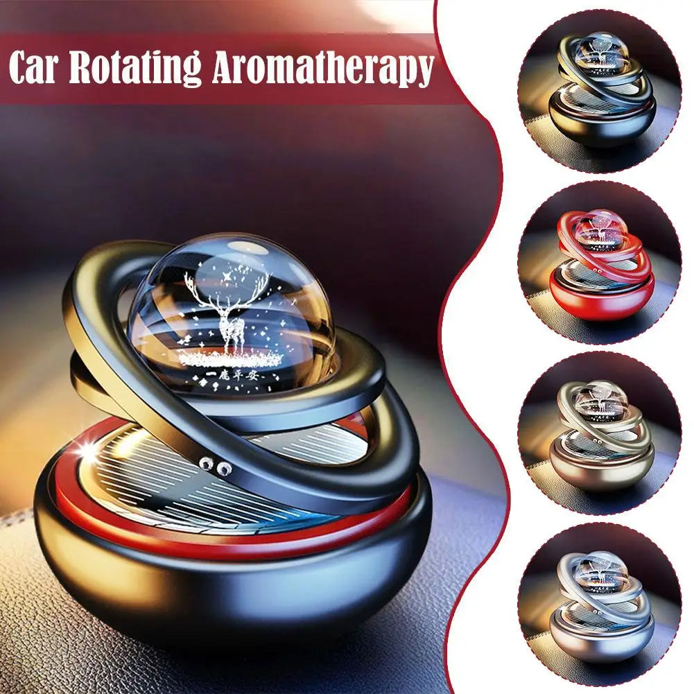 Solar Rotating Aromatherapy Star Ball Car Air Freshener Ornament Car Air Freshener SPOT