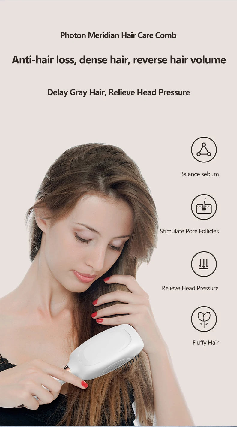 Laser Hair Care Comb – EMS, Thermotherapy & Vibration Electric Hair Comb SPOT