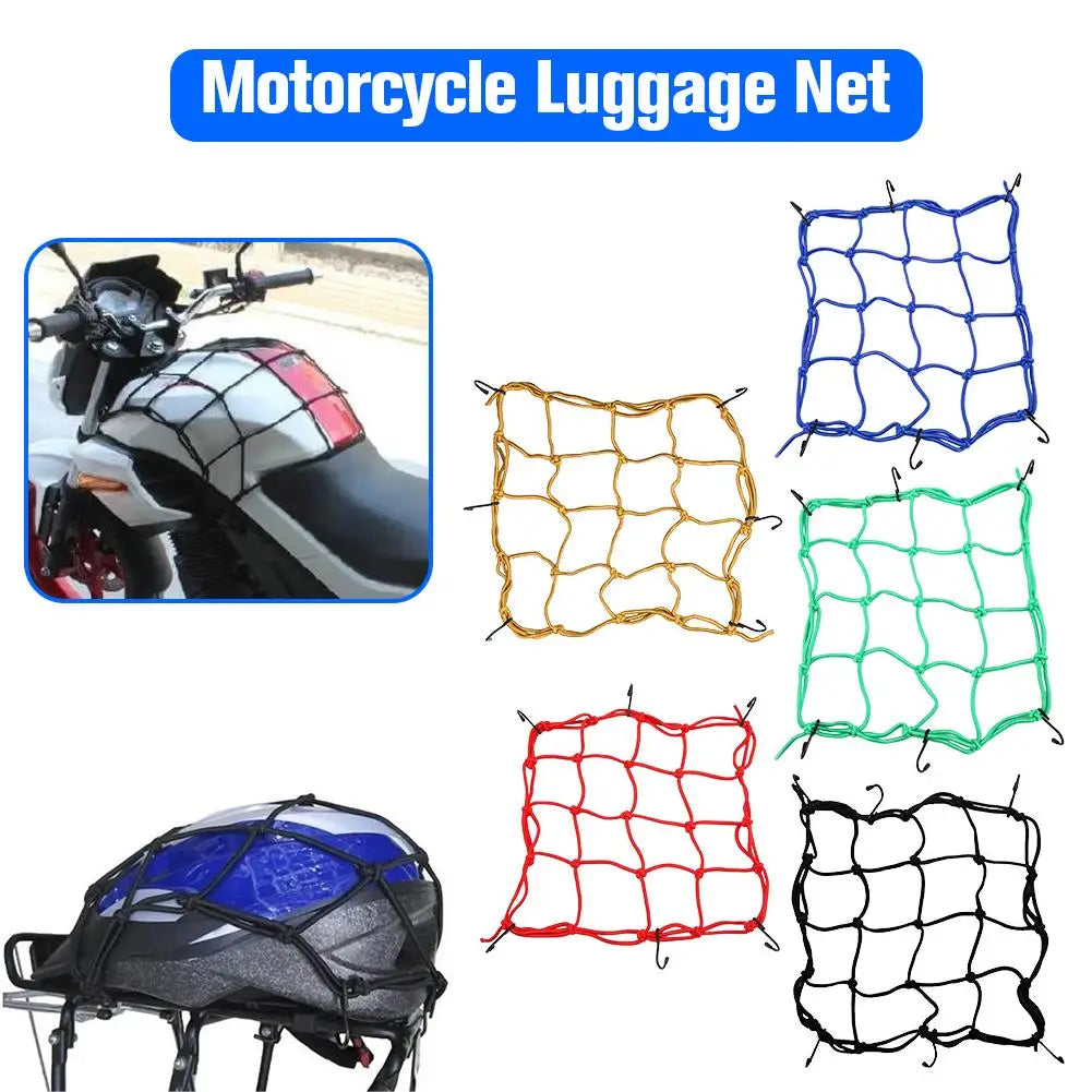 Motorcycle Luggage Net 6-Hook Bungee Mesh 30×30cm | ATV Scooter Motorcycle Luggage Net SPOT