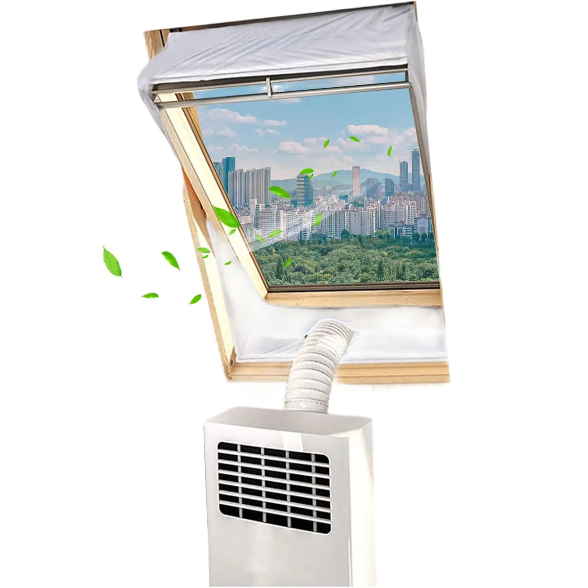 Portable AC Window Sealing Kit – No-Drill Casement Vent Cloth AC Window Seal Kit SPOT