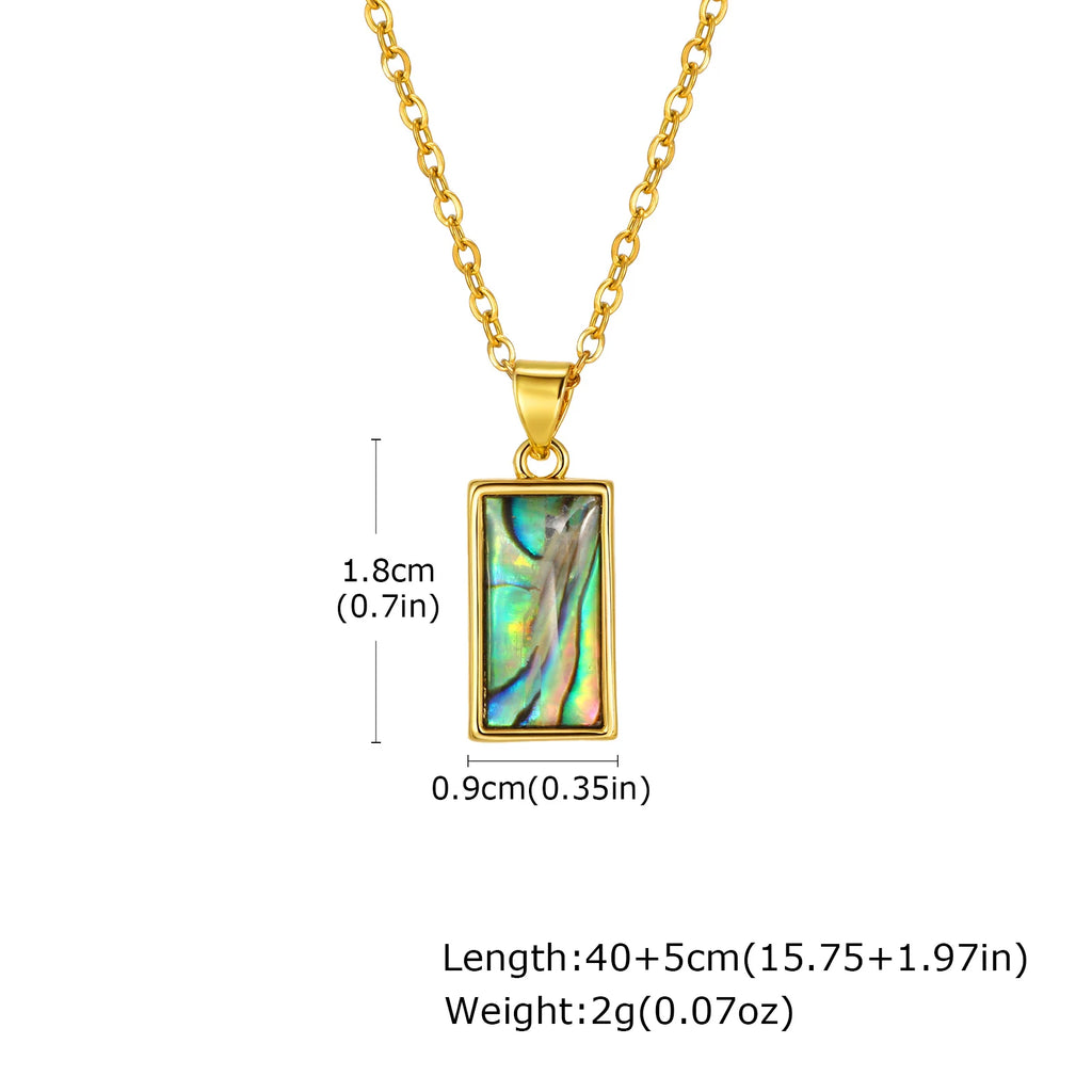 Meaeguet Abalone Shell Pendant Necklace – Waterproof Women Pendant Necklace SPOT PNB-369G02 20 inch-22 inch