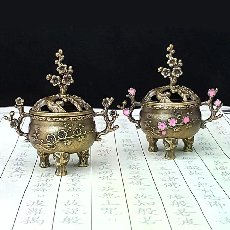Mini Plum Blossom Incense Burner Bowl – Zinc Alloy Lotus Holder Incense Burner SPOT