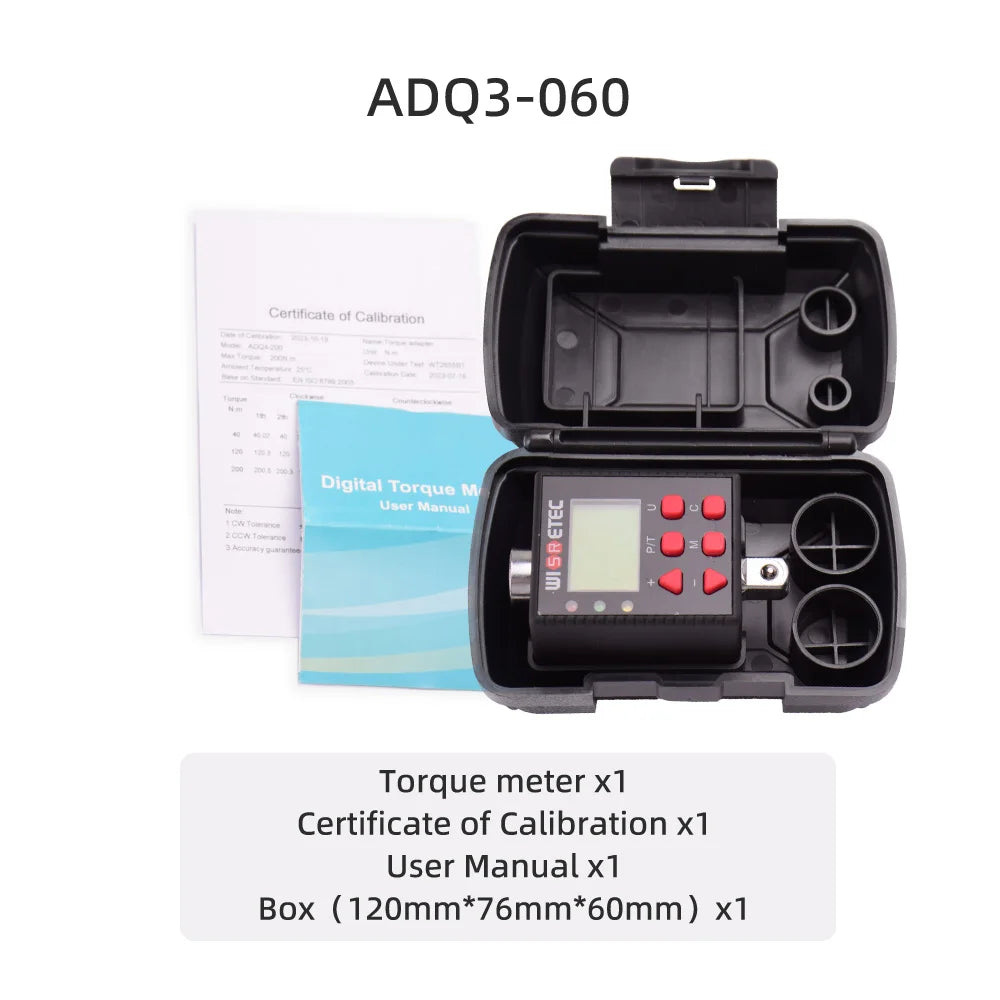 WISRETEC Digital Torque Meter Adapter 0.1–340 N.m Electronic Digital Torque Adapter SPOT Torque0.6-60N.m
