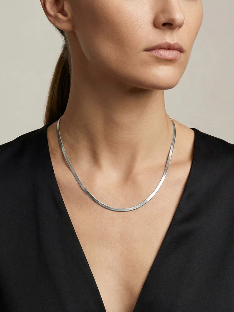 Herringbone Chain Necklace – Waterproof Stainless Steel Women Chain Necklace SPOT