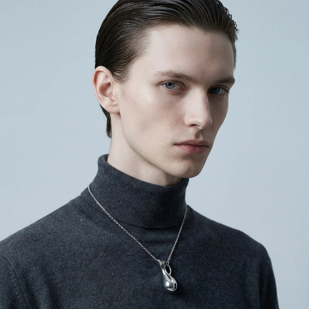 Meaeguet Vase Pendant Long Necklace | Silver Thin Chain Pendant Necklace SPOT