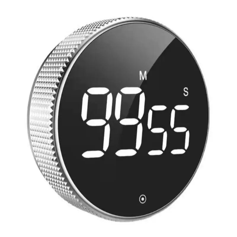Magnetic Digital Kitchen Timer – Rotary Countdown & Stopwatch Kitchen Timer SPOT silvery