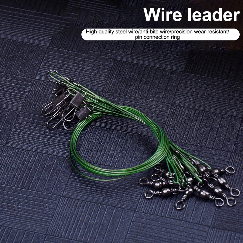 10-Pack 125LB Fishing Leader Wire 15cm | Swivels & Snaps Fishing Leader Wire SPOT