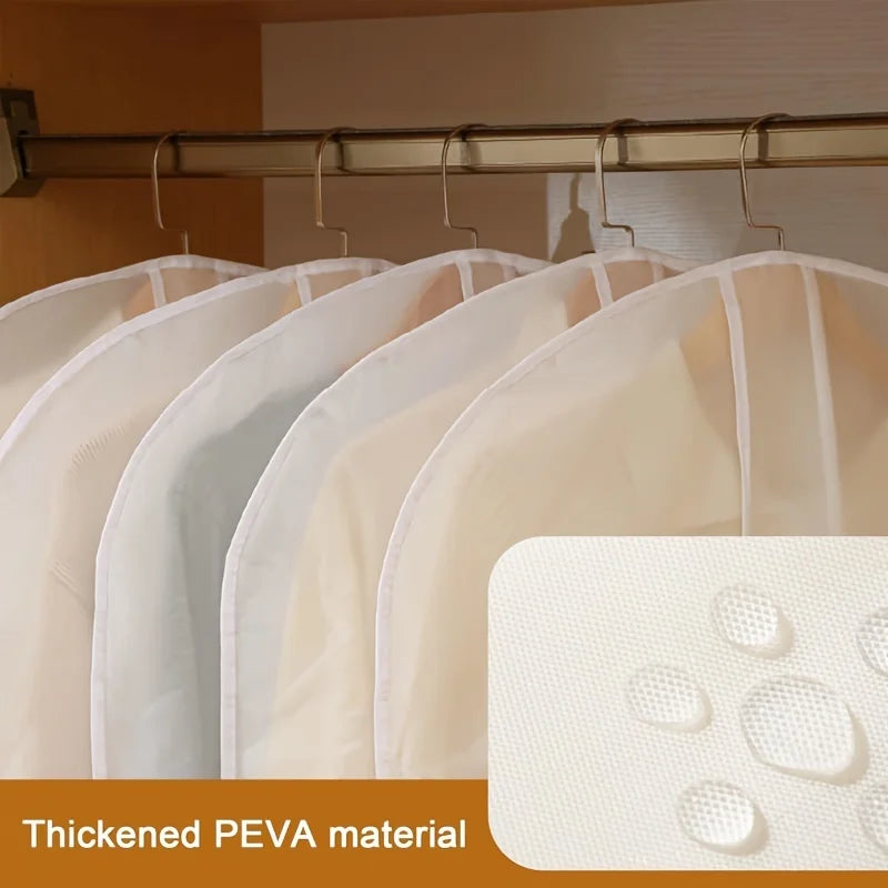 PVC Garment Covers – Translucent Breathable Dust Covers 5-Pack Garment Dust Covers SPOT