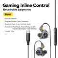 Essager USB-C & 3.5mm Wired Gaming Earphones | HiFi Bass ANC Wired Gaming Earphones SPOT Type-C Black