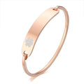 Personalized Engraved Stainless Steel ID Cuff Bracelet | SOS Alert ID Cuff Bracelet SPOT rose gold color