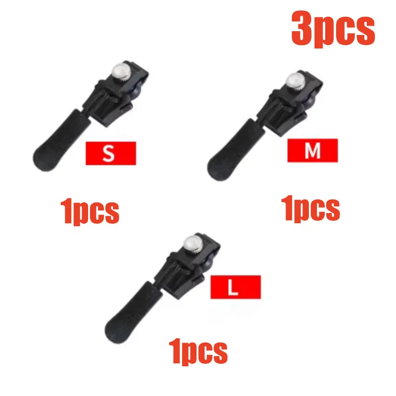 Universal Zipper Repair Kit – 3 Sizes, Tool-Free Slider Fix Zipper Repair Kit SPOT Mixed size--3pcs