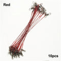 10-Pack 125LB Fishing Leader Wire 15cm | Swivels & Snaps Fishing Leader Wire SPOT Red 10pcs