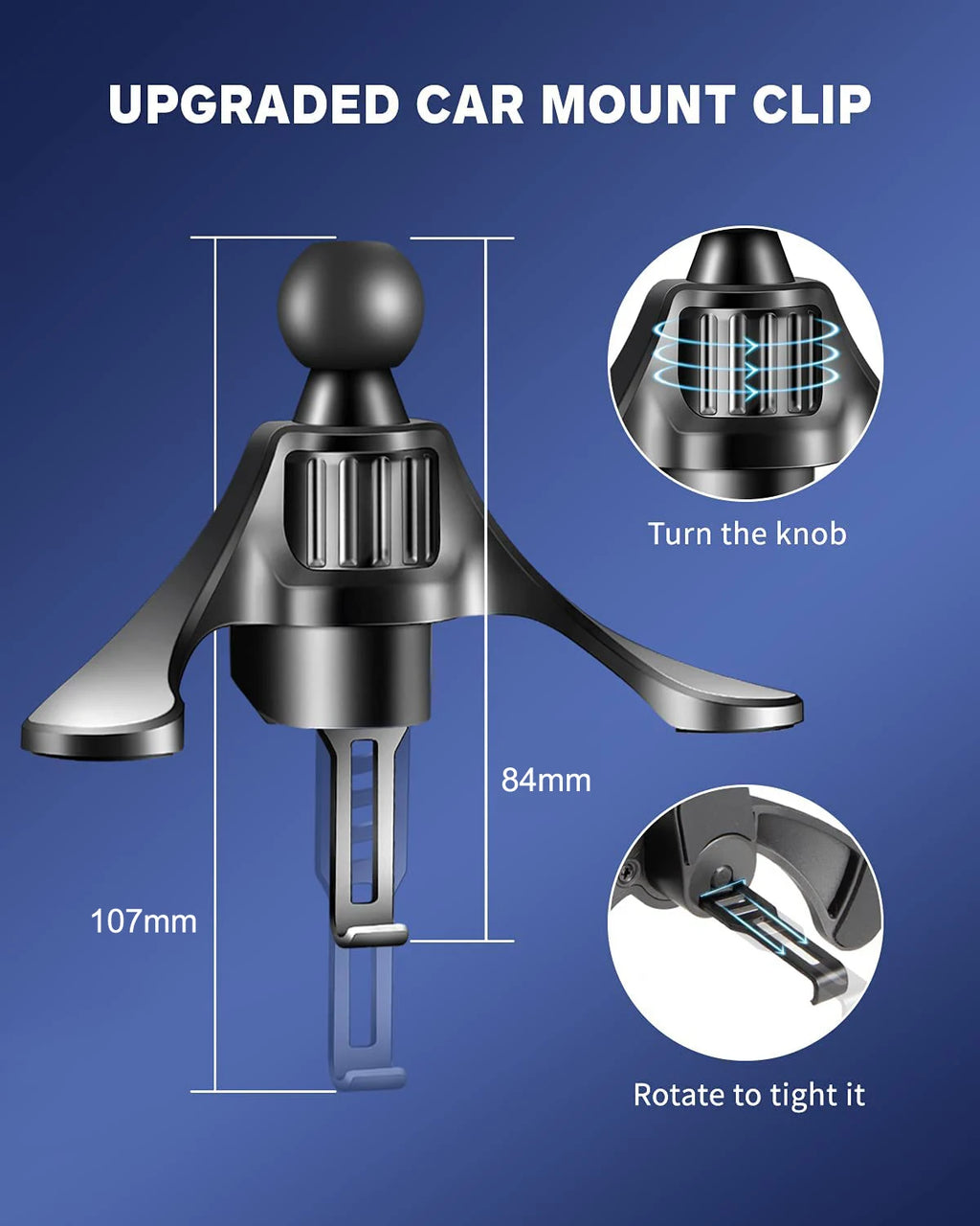 Magnetic Car Air Vent Phone Holder – 17mm Ball Head Clip Magnetic Car Mount SPOT