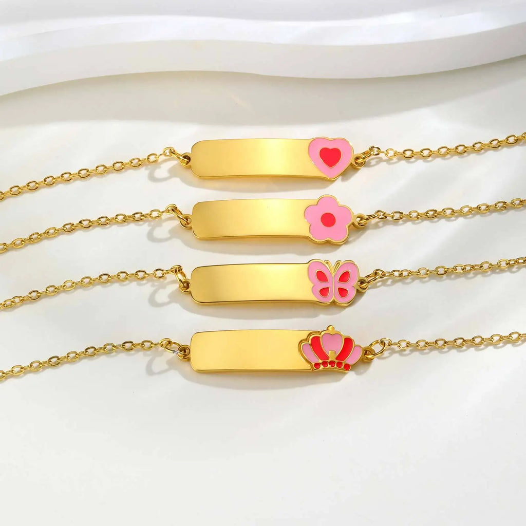 Personalized Crown Name Necklace – Girls Custom Stainless Steel Custom Name Necklace SPOT