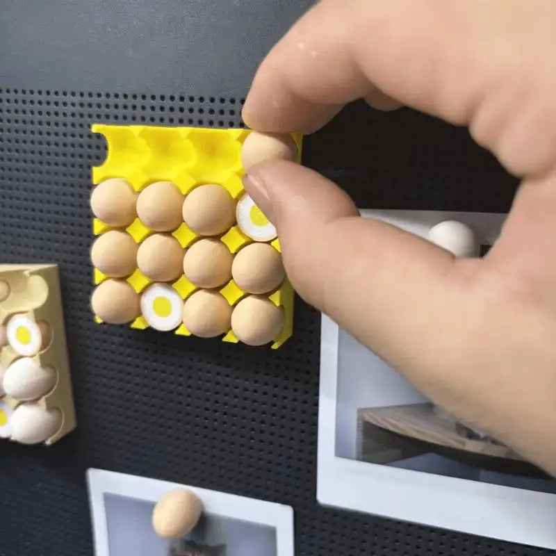 Cute Egg Fridge Magnets Set 16 Pcs with Storage Tray Decorative Fridge Magnets SPOT