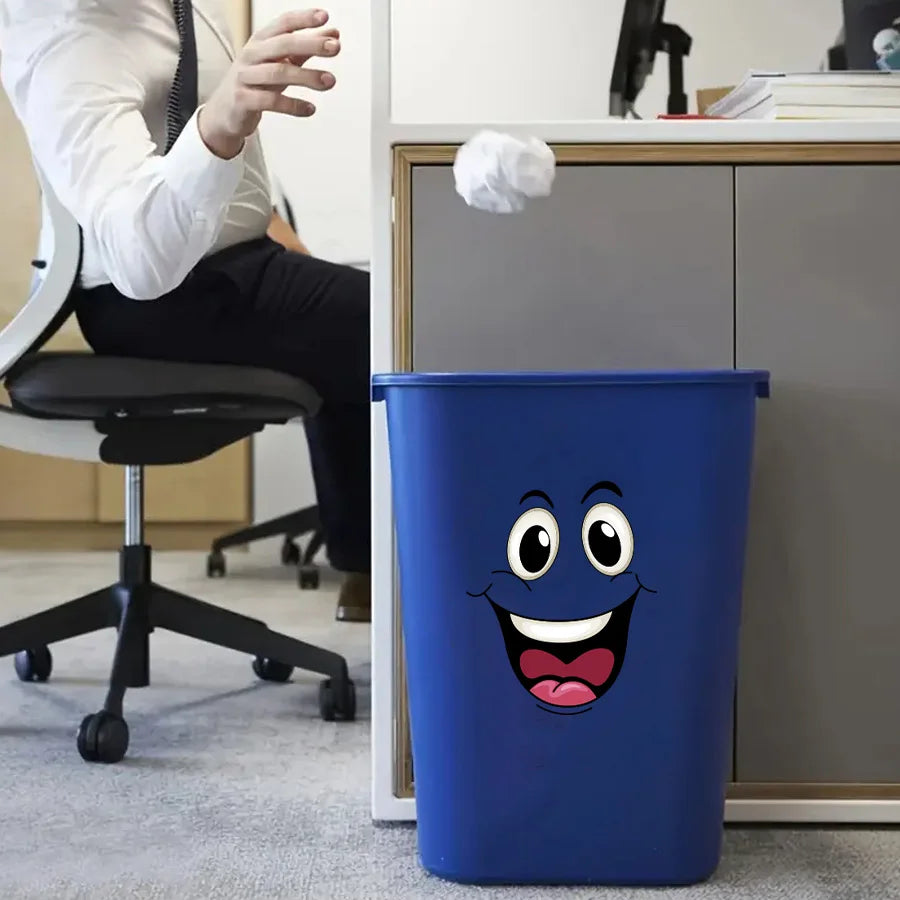 Smiley Face Trash Can Stickers – 4pc Waterproof Vinyl Decals Vinyl Wall Decals SPOT