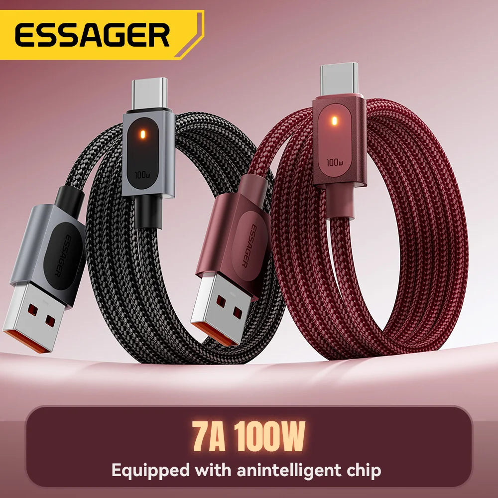 Essager 100W USB-A to USB-C Fast Charging Cable with LED USB Charging Cable SPOT