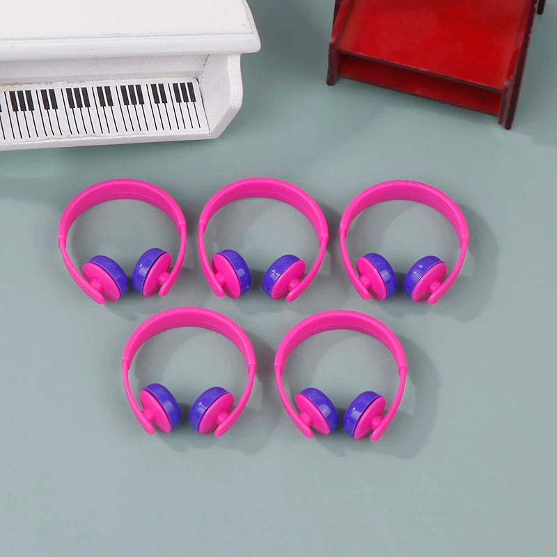 5-Pack Mini Headphone Figurines – DIY Dollhouse & Craft Decor Miniature Craft Figurines SPOT Purple