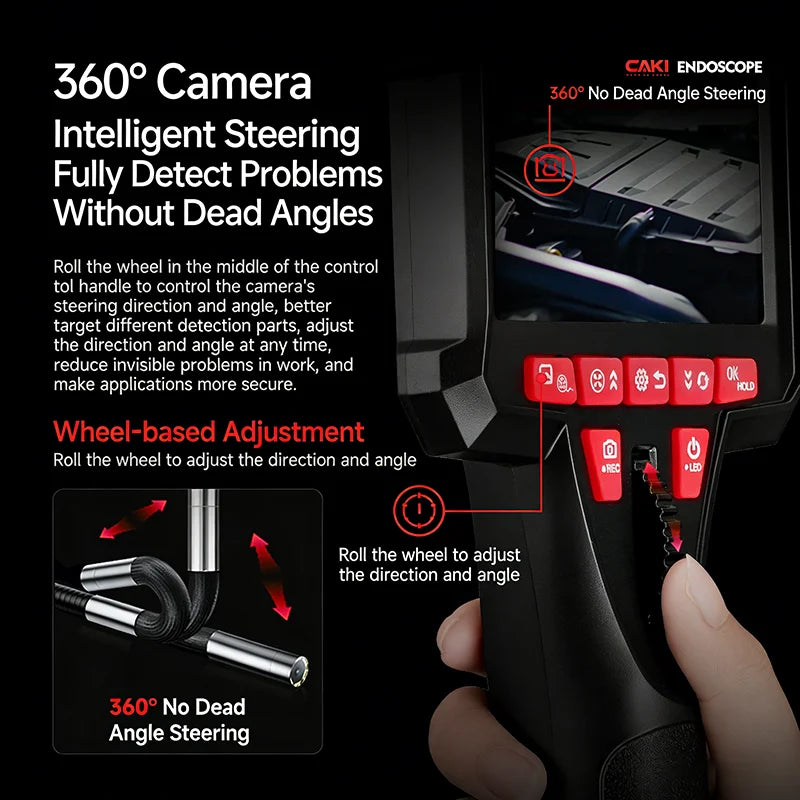 360° Articulating Borescope 1080P 6mm – 4.5" LCD Inspection Camera Inspection Borescope Camera SPOT