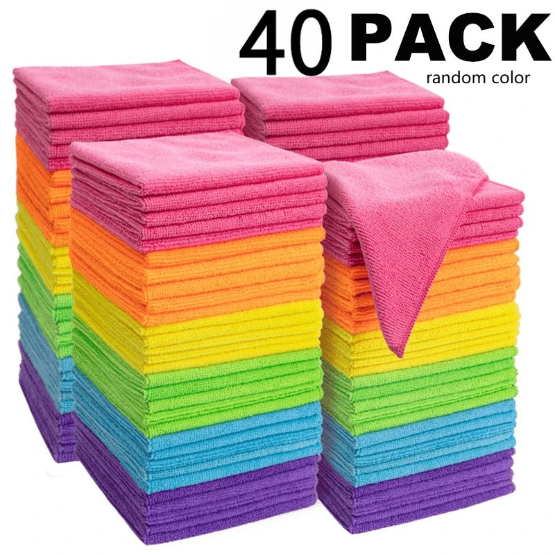 40-Pack Microfiber Cleaning Cloths – Absorbent & Lint-Free Microfiber Cleaning Cloths SPOT 40pcs