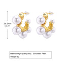 Vintage Pearl Hoop Earrings – Hypoallergenic Stainless Steel Pearl Hoop Earrings SPOT EH-667G