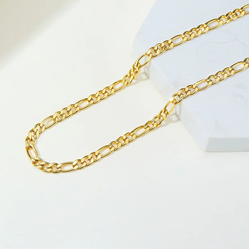 Figaro Link Chain Necklace – Gold & Silver Stainless Steel Chain Necklace SPOT