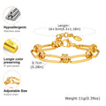 Geometric Stainless Steel Stack Chain Bracelet for Women Chain Link Bracelet SPOT BR-2716G