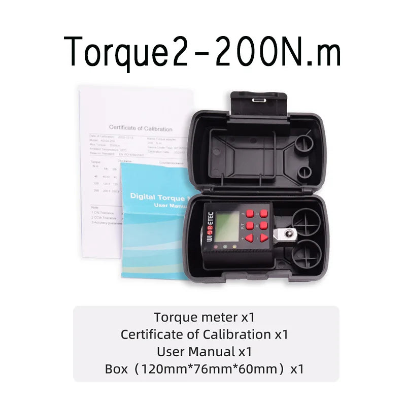 WISRETEC Digital Torque Adapter 0.1–340 N.m LED & Buzzer Digital Torque Adapter SPOT Torque2-200N.m
