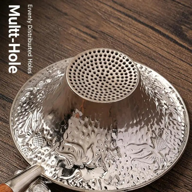 Wooden Handle Alloy Tea Strainer – Fine Mesh Loose Leaf Filter Tea Strainer SPOT