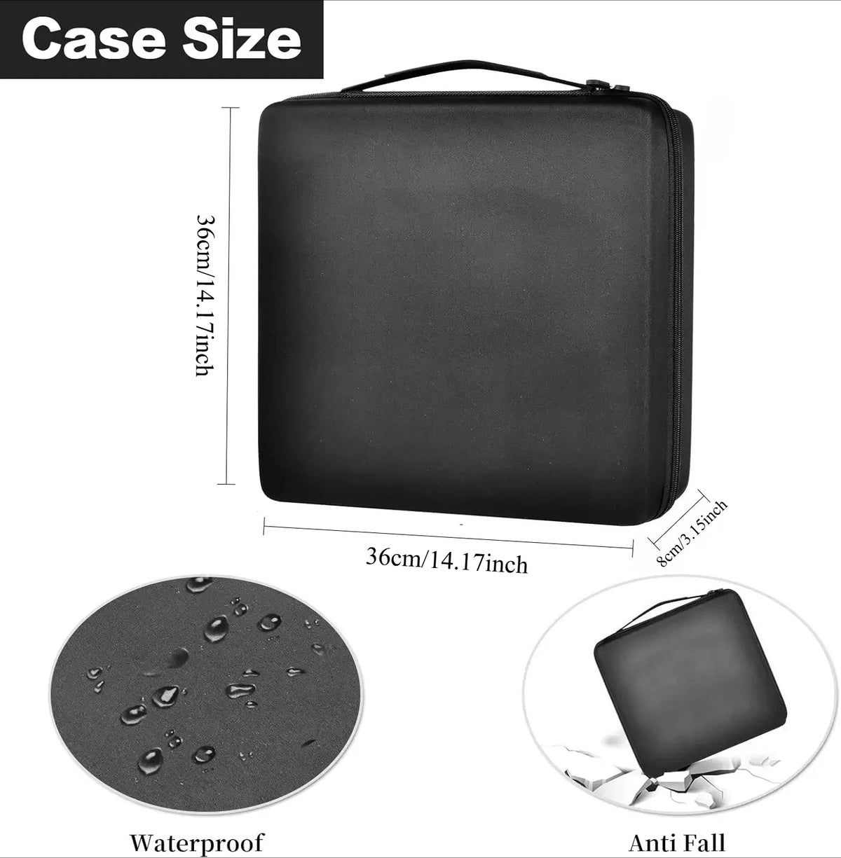 15-Slot Watch Box – Watch Display & Storage Case Organizer Watch Storage Box SPOT black