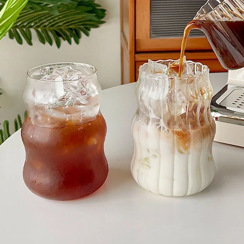 530ml Striped Glass Tumbler – Heat-Resistant Drinkware Glass Tumbler SPOT
