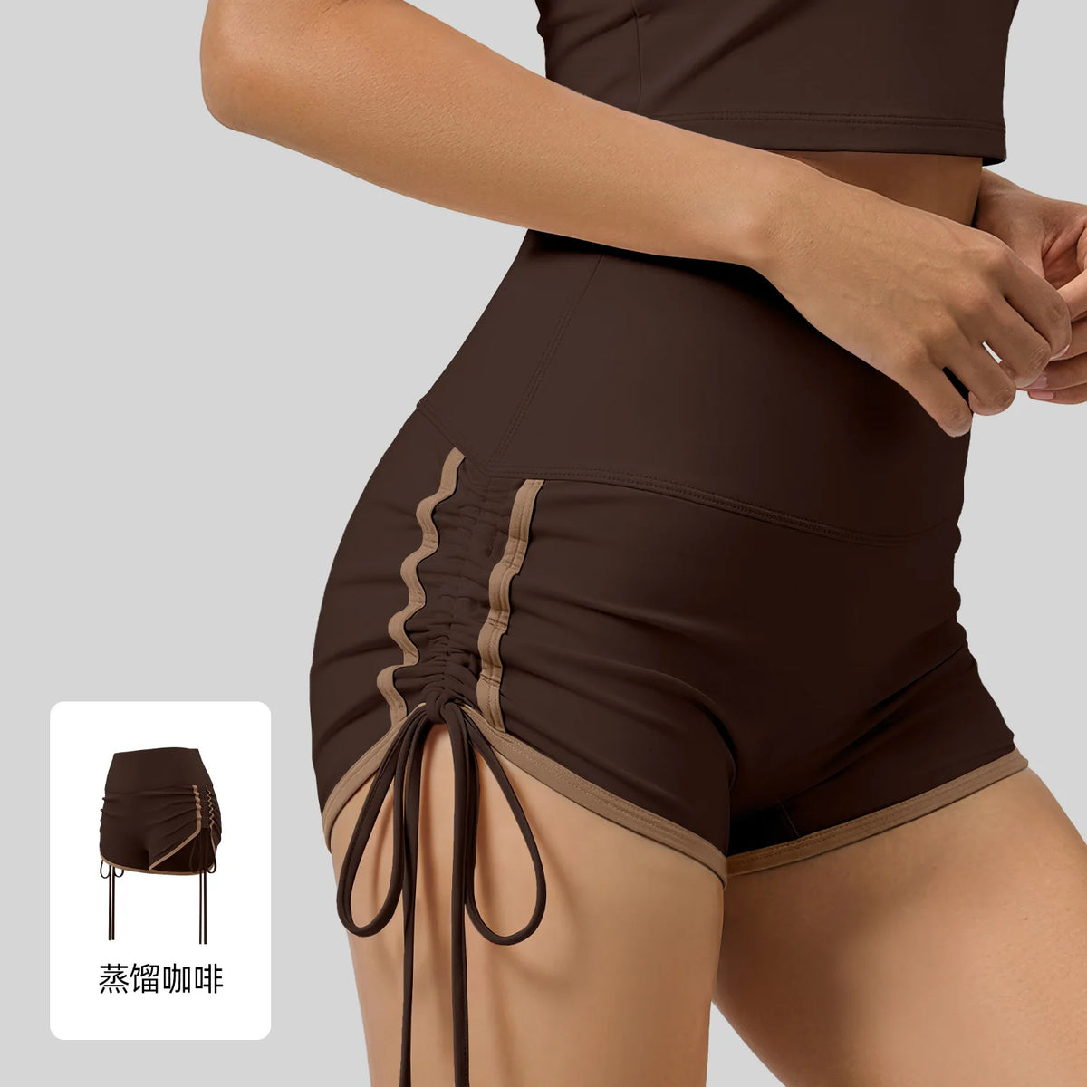 Women's Yoga Shorts – Sport Cycling Running Gym Leggings Women's Yoga Shorts SPOT Coffee S