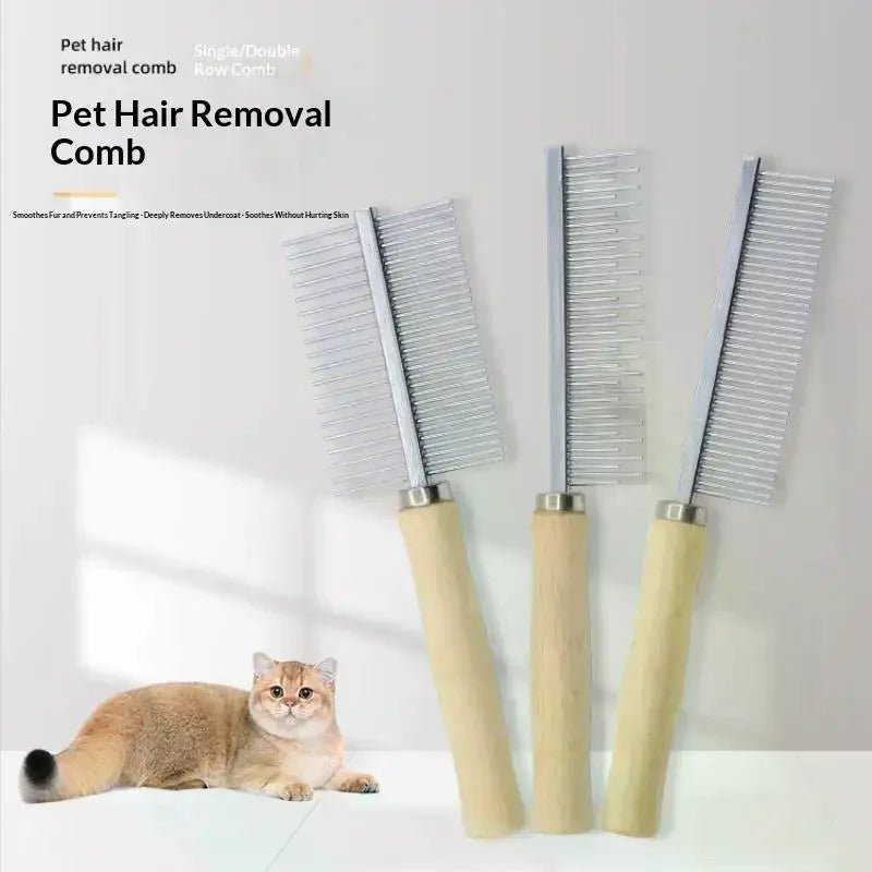 Pet Grooming Comb – Wood Handle & Stainless Steel Teeth Pet Grooming Comb SPOT