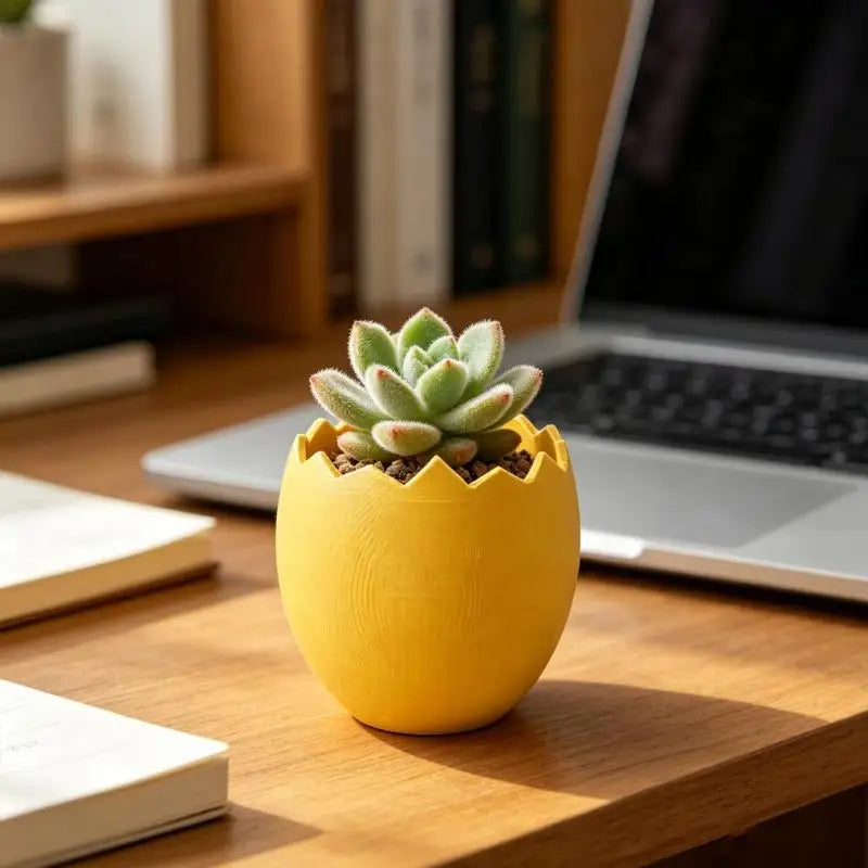 3D Printed Cracked Egg Planter – Eggshell Succulent Pot Novelty Mini Planter SPOT