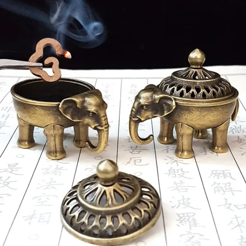 Ancient Elephant Lotus Metal Incense Burner – Yoga Home Decor Incense Burner SPOT Default Title