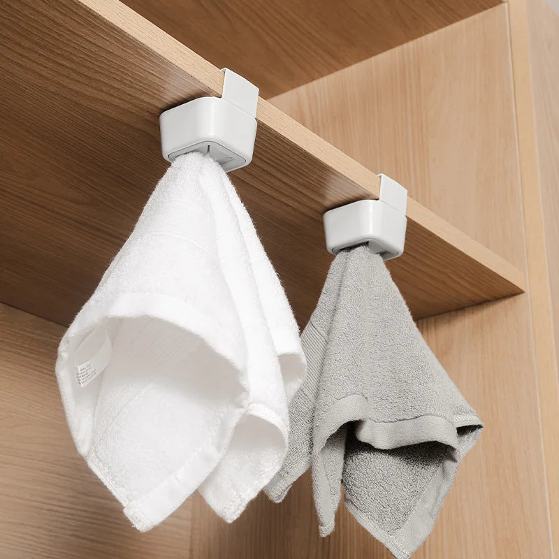 Punch-Free Towel Clip Hook Rack – Kitchen & Bathroom Organizer Clip-On Hook Rack SPOT