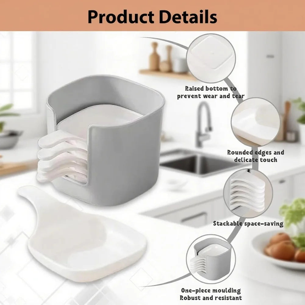 Stackable Measuring Spoon Set with Storage Holder – PP Plastic Measuring Spoon Set SPOT