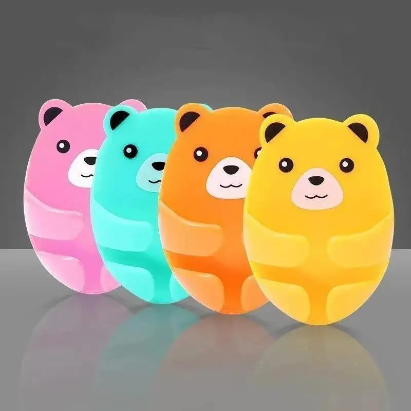 4-Pack Bear Adhesive Plug Hooks – No-Drill Wall Organizer Adhesive Wall Hooks SPOT