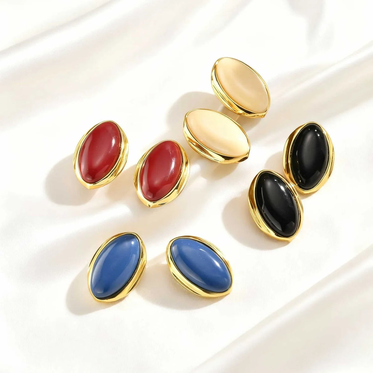Meaeguet Geometric Resin Stud Earrings – Retro Ellipse Fashion Stud Earrings SPOT