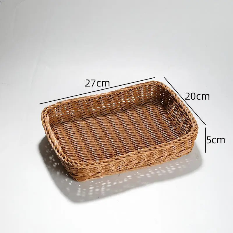 Woven Rattan-Style Serving Basket – Bread, Fruit & Veggie Tray Woven Serving Basket SPOT A11