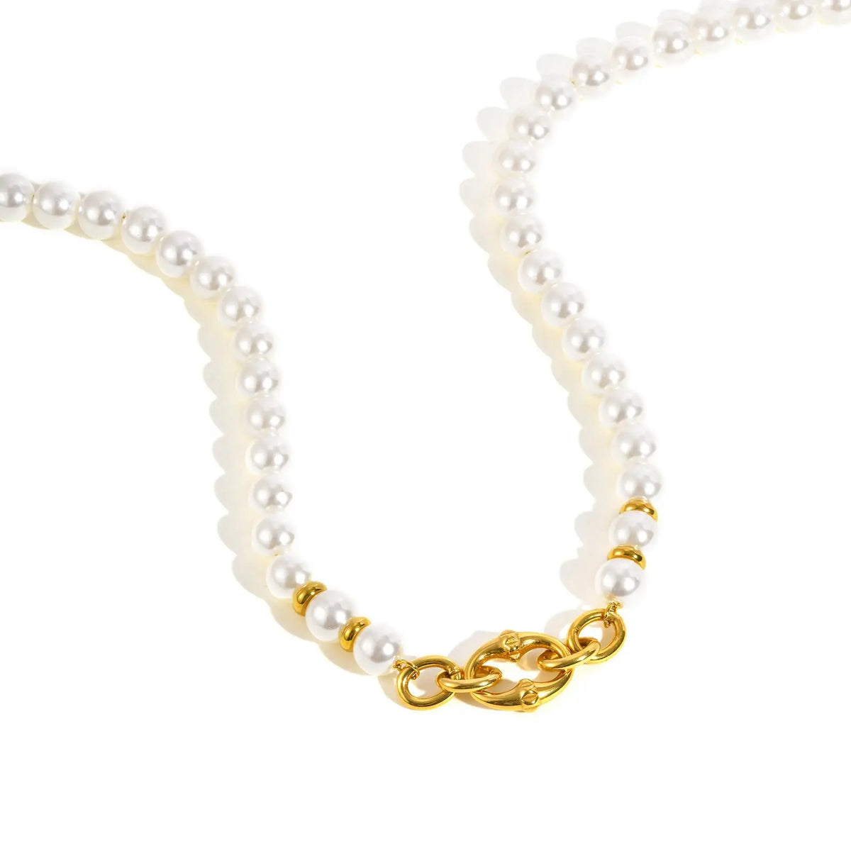 Meaeguet 8mm Pearl Choker Necklace – Stainless Steel Waterproof Pearl Choker Necklace SPOT