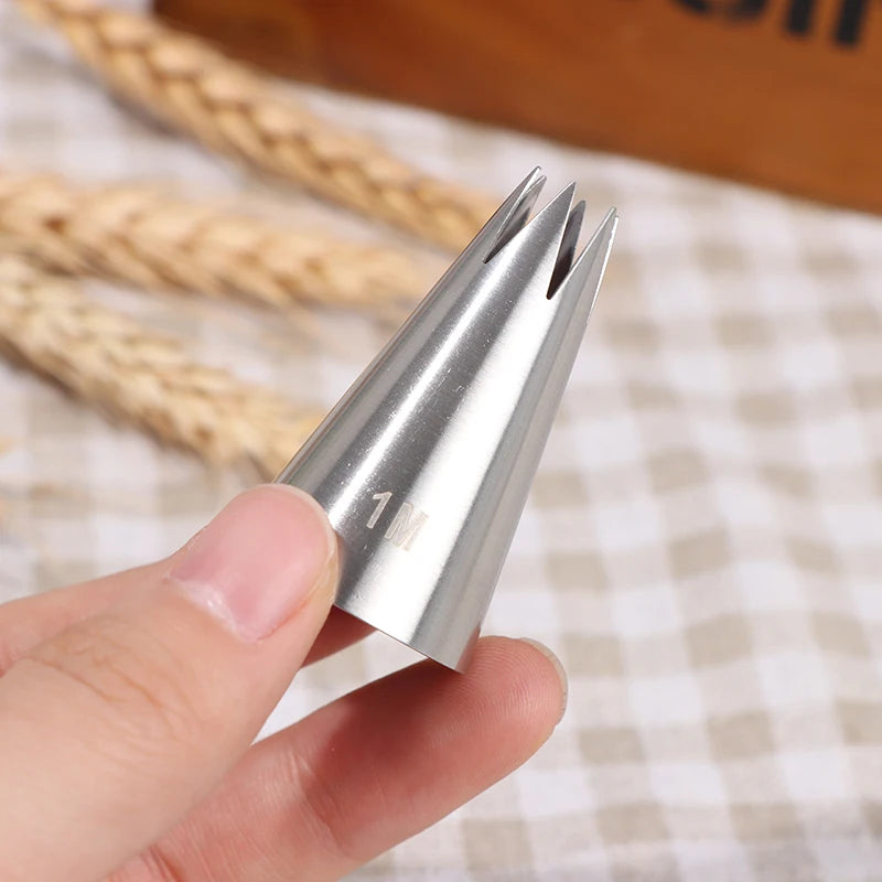 6-Tooth Stainless Steel Cake Piping Nozzle – Basketweave Tip Cake Decorating Tip SPOT